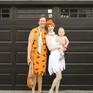 Flintstones Family 3-Person Halloween Costume! Fred, Wilma and Bam Bam, 8 Pieces